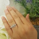 0.35 Carat (ctw) Sterling Silver Round White Diamond Ladies Heart Shaped Engagement Ring 1/3 CT