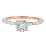 0.40 Carat (ctw) 10K Rose Gold Round White Diamond Ladies Bridal Engagement Ring