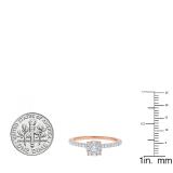 0.40 Carat (ctw) 10K Rose Gold Round White Diamond Ladies Bridal Engagement Ring
