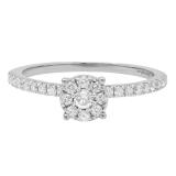 0.40 Carat (ctw) 10K White Gold Round White Diamond Ladies Bridal Engagement Ring
