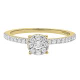 0.40 Carat (ctw) 10K Yellow Gold Round White Diamond Ladies Bridal Engagement Ring