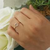 10K Rose Gold 5 MM Cushion Morganite & Round White Diamond Ladies Bridal Engagement Ring