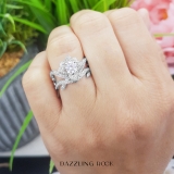 1.50 Carat (ctw) 10K White Gold Round Diamond Ladies Fashion Vintage Engagement Ring Set 1 1/2 CT