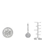 0.35 Carat (ctw) Sterling Silver Round White Diamond Dangling Drop Earrings 1/3 CT