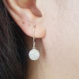 0.35 Carat (ctw) Sterling Silver Round White Diamond Dangling Drop Earrings 1/3 CT