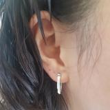 0.25 Carat (ctw) Platinum Plated Sterling Silver Round Diamond Hip Hop Iced Hoop Earrings 1/4 CT