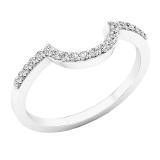 0.12 Carat (ctw) 10K White Gold Round White Diamond Ladies Wedding Stackable Band