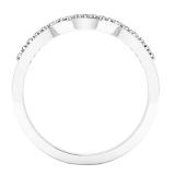 0.12 Carat (ctw) 10K White Gold Round White Diamond Ladies Wedding Stackable Band