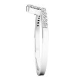 0.12 Carat (ctw) 10K White Gold Round White Diamond Ladies Wedding Stackable Band