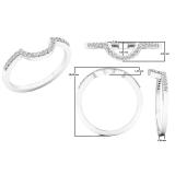 0.12 Carat (ctw) 10K White Gold Round White Diamond Ladies Wedding Stackable Band