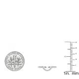 0.12 Carat (ctw) 10K White Gold Round White Diamond Ladies Wedding Stackable Band