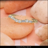 0.25 Carat (ctw) 10K Yellow Gold Round & Baguette Diamond Ladies Wedding Stackable Band 1/4 CT