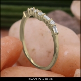 0.25 Carat (ctw) 10K Yellow Gold Round & Baguette Diamond Ladies Wedding Stackable Band 1/4 CT