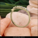 0.25 Carat (ctw) 10K Yellow Gold Round & Baguette Diamond Ladies Wedding Stackable Band 1/4 CT