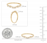0.25 Carat (ctw) 10K Yellow Gold Round & Baguette Diamond Ladies Wedding Stackable Band 1/4 CT
