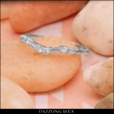 0.25 Carat (ctw) 14K White Gold Round & Baguette Diamond Ladies Wedding Stackable Band 1/4 CT
