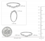 0.25 Carat (ctw) 14K White Gold Round & Baguette Diamond Ladies Wedding Stackable Band 1/4 CT