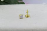 0.05 Carat (ctw) 18K Yellow Gold Plated Sterling Silver Round Diamond Mens Stud Earrings 1/10 CT