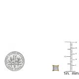 0.07 Carat (ctw) 10K Rose Gold Round Diamond Kite Shape Mens Hip Hop Stud Earrings