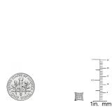 0.07 Carat (ctw) 10K White Gold Round Diamond Kite Shape Mens Hip Hop Stud Earrings