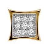 0.05 Carat (Cttw) Round Diamond Kite Shape Mens Hip Hop Iced Single Stud Earring (1 Pc Only) 18K Yellow Gold