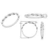 0.05 Carat (ctw) 10K White Gold Round Diamond Bridal Anniversary Wedding Band Stackable Swirl Ring