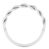 0.05 Carat (ctw) 14K White Gold Round Diamond Bridal Anniversary Wedding Band Stackable Swirl Ring