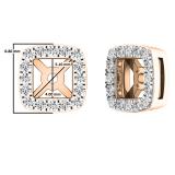 0.15 Carat (ctw) 10K Rose Gold Round Diamond Removable Jackets For Stud Earrings
