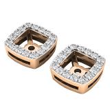 0.15 Carat (ctw) 10K Rose Gold Round Diamond Removable Jackets For Stud Earrings