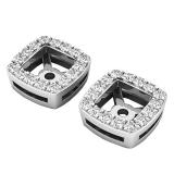 0.15 Carat (ctw) 10K White Gold Round Diamond Removable Jackets For Stud Earrings
