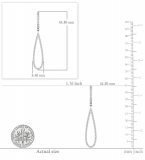 0.55 Carat (ctw) Sterling Silver Round White Diamond Ladies Teardrop Dangling Earrings 1/2 CT