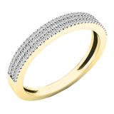 0.20 Carat (ctw) 10K Yellow Gold Round Diamond Ladies Bridal Anniversary Wedding Band 1/5 CT