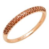 0.20 Carat (ctw) 10K Rose Gold Round Red Diamond Ladies Anniversary Stackable Wedding Band 1/5 CT