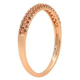0.20 Carat (ctw) 10K Rose Gold Round Red Diamond Ladies Anniversary Stackable Wedding Band 1/5 CT