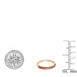0.20 Carat (ctw) 10K Rose Gold Round Red Diamond Ladies Anniversary Stackable Wedding Band 1/5 CT