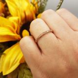 0.20 Carat (ctw) 10K Rose Gold Round Red Diamond Ladies Anniversary Stackable Wedding Band 1/5 CT