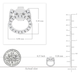 0.25 Carat (ctw) Round White Diamond Cat Ear Stud Earrings for Her (Color I-J Clarity I2-I3) in 925 Sterling Silver in Push Back