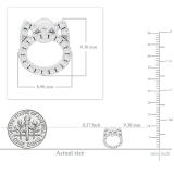 0.25 Carat (ctw) Round White Diamond Cat Ear Stud Earrings for Her (Color I-J Clarity I2-I3) in 925 Sterling Silver in Screw Back