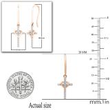 0.15 Carat (ctw) 18K Rose Gold Round White Diamond Ladies Cross & Heart Drop Earrings