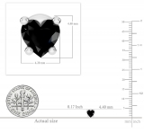 0.50 Carat (cttw) Heart Black Diamond Ladies Stud Earrings 1/2 CT 14K White Gold
