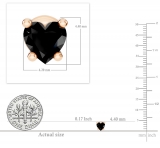 0.50 Carat (cttw) Heart Black Diamond Ladies Stud Earrings 1/2 CT 18K Rose Gold