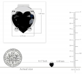 0.50 Carat (cttw) Heart Black Diamond Ladies Stud Earrings 1/2 CT 18K White Gold