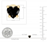 0.50 Carat (cttw) Heart Black Diamond Ladies Stud Earrings 1/2 CT 18K Yellow Gold
