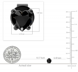 0.50 Carat (ctw) Black Plated Sterling Silver Heart Black Diamond Ladies Stud Earrings 1/2 CT