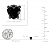 0.50 Carat (ctw) Black Plated Sterling Silver Heart Black Diamond Ladies Stud Earrings 1/2 CT