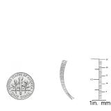 0.50 Carat (ctw) 14K White Gold Round White Diamond Ladies Crawler Climber Earrings 1/2 CT