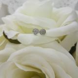 0.10 Carat (ctw) Sterling Silver Round Diamond Circle Mens Hip Hop Iced Stud Earrings 1/10 CT