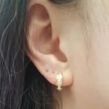 0.50 Carat (ctw) 10K Yellow Gold Round Diamond Ladies Mens Unisex Huggie Hoop Earrings 1/2 CT