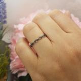 0.20 Carat (ctw) 10K White Gold Round Black Diamond Ladies Swirl Anniversary Wedding Band Stackable Ring 1/5 CT