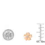 0.15 Carat (ctw) 14K Rose Gold Round White Diamond Ladies Plumeria Flower Stud Earrings